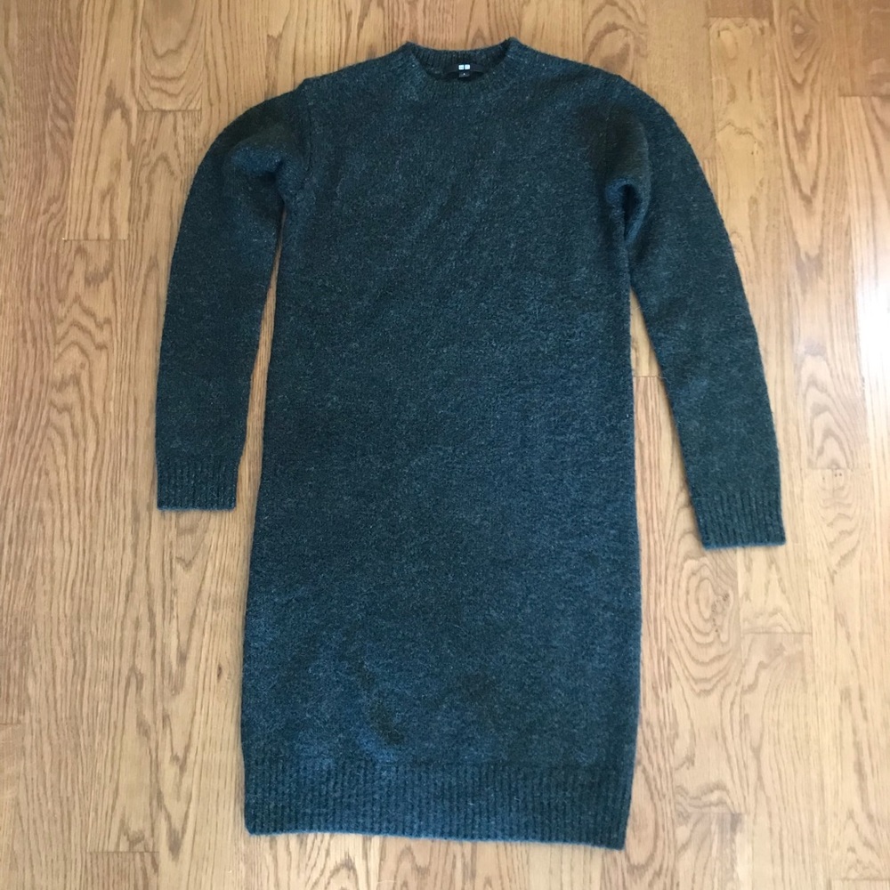 Uniqlo Forest Green Wool Sweater Dress